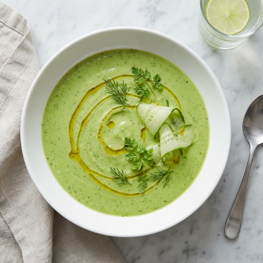 Crema Fría de Aguacate y Pepino